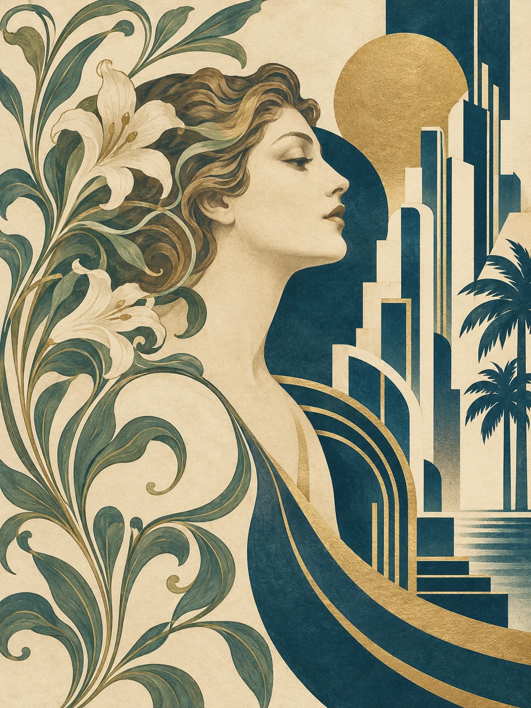 Ilustración editorial de Del Art Nouveau al Art Déco: Bridges of Style