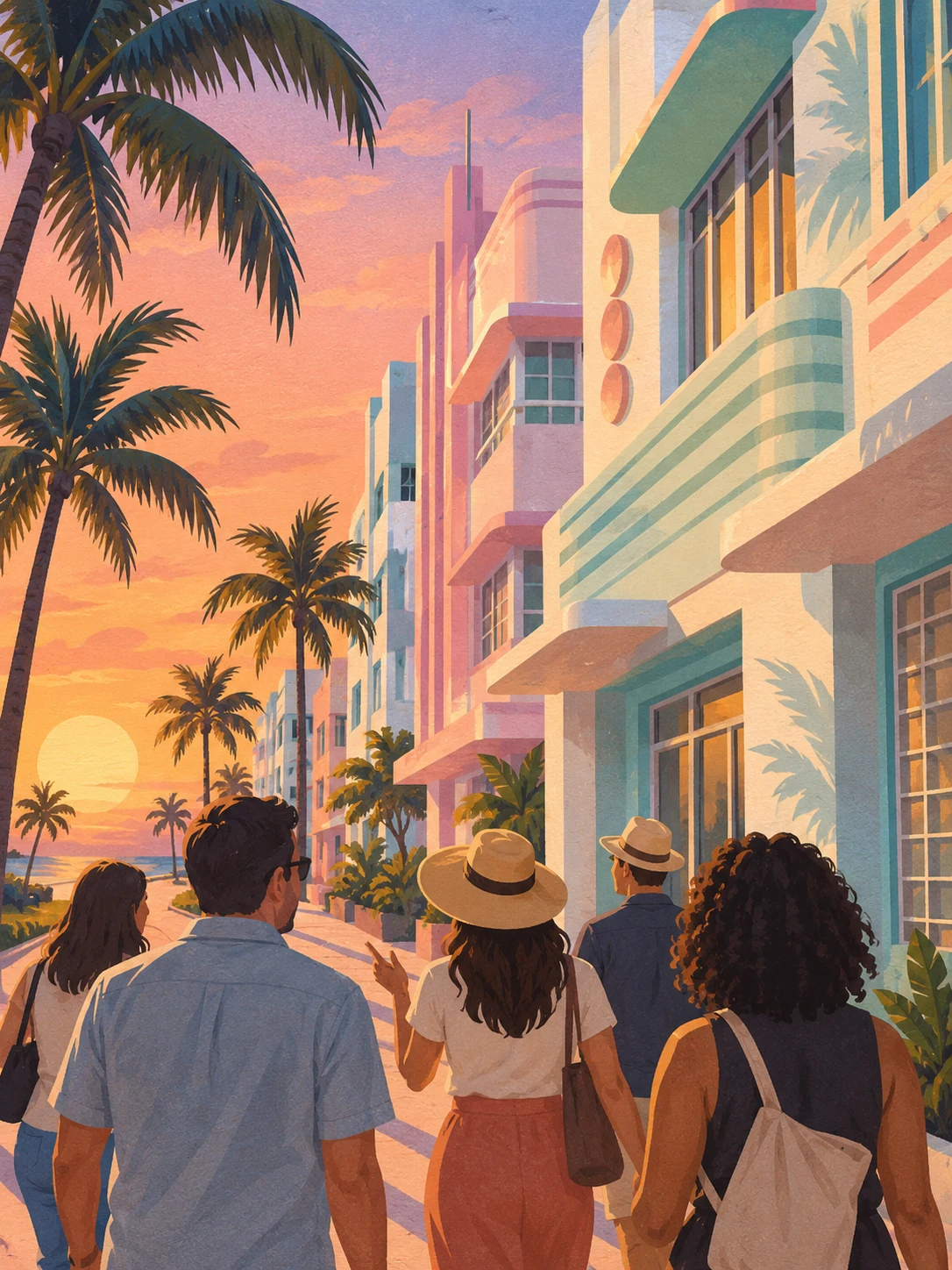 Ilustración editorial de Recorrido art déco en español
