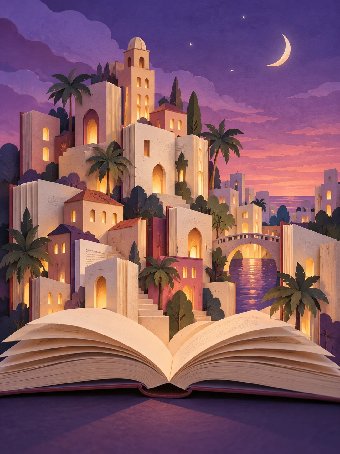 Ilustración editorial de ENTRELIBROS: apertura y Cuentos de Ciudad