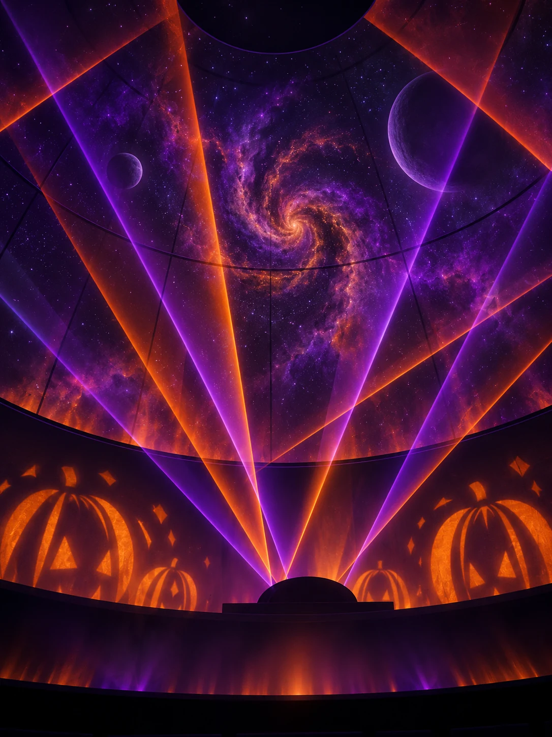 Ilustración editorial de Halloween en el planetario: Laser Evening