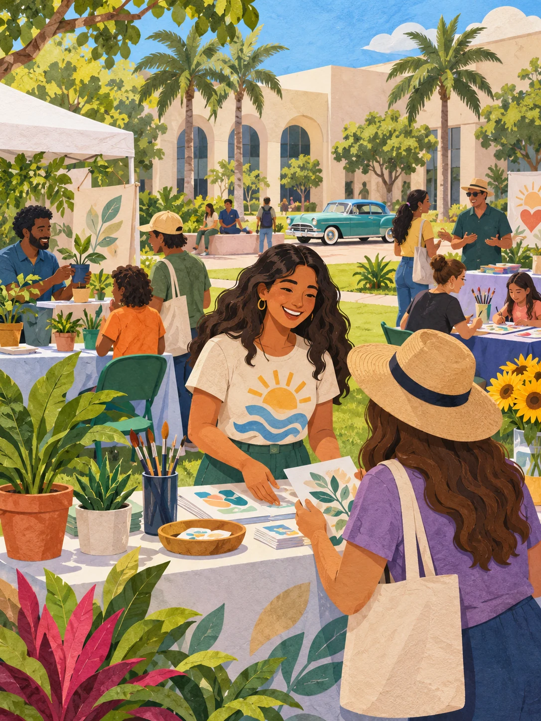 Ilustración editorial de Community Wellness Fair en MDC Homestead