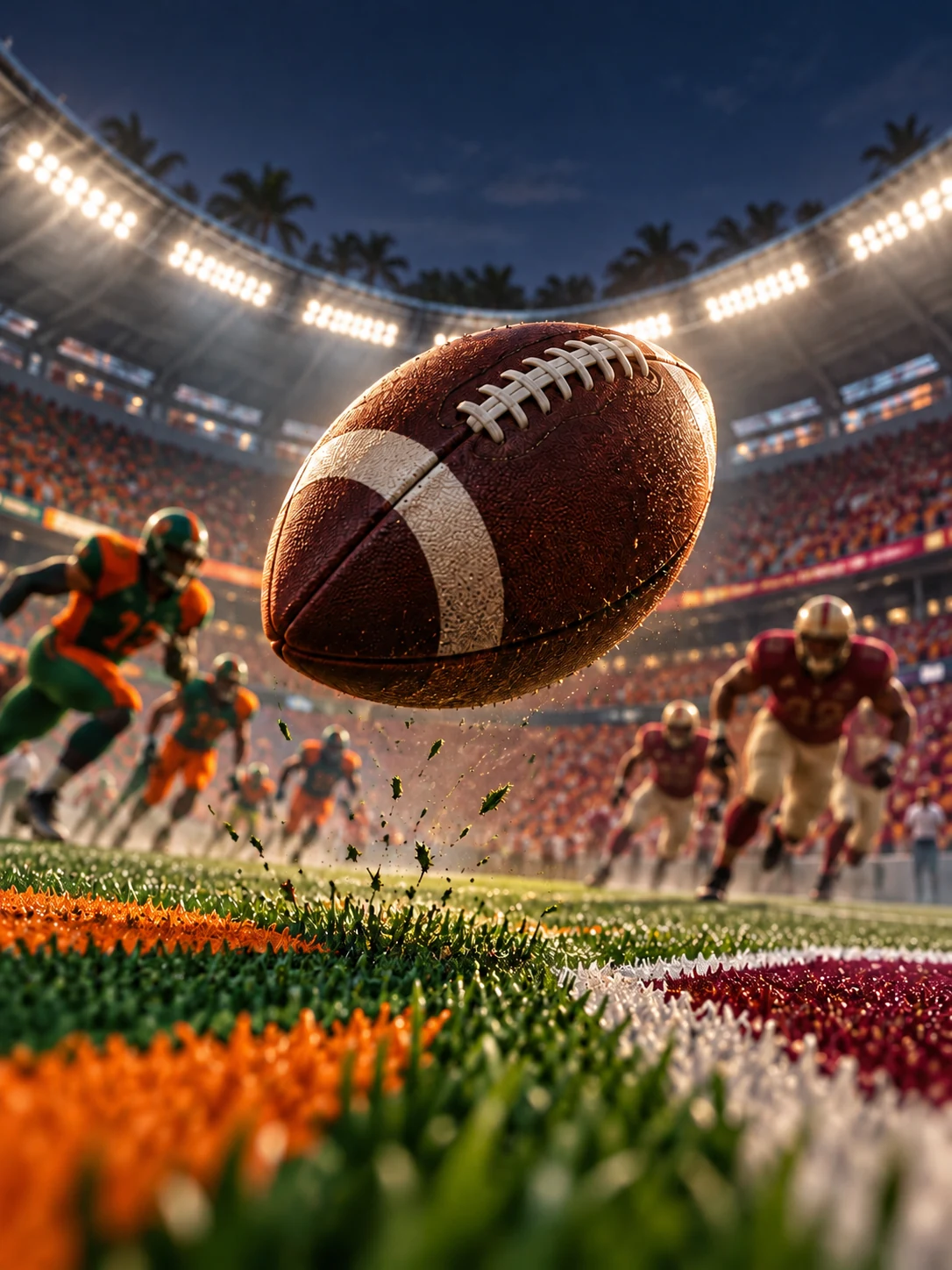 Ilustración editorial de Miami Hurricanes vs. Florida State