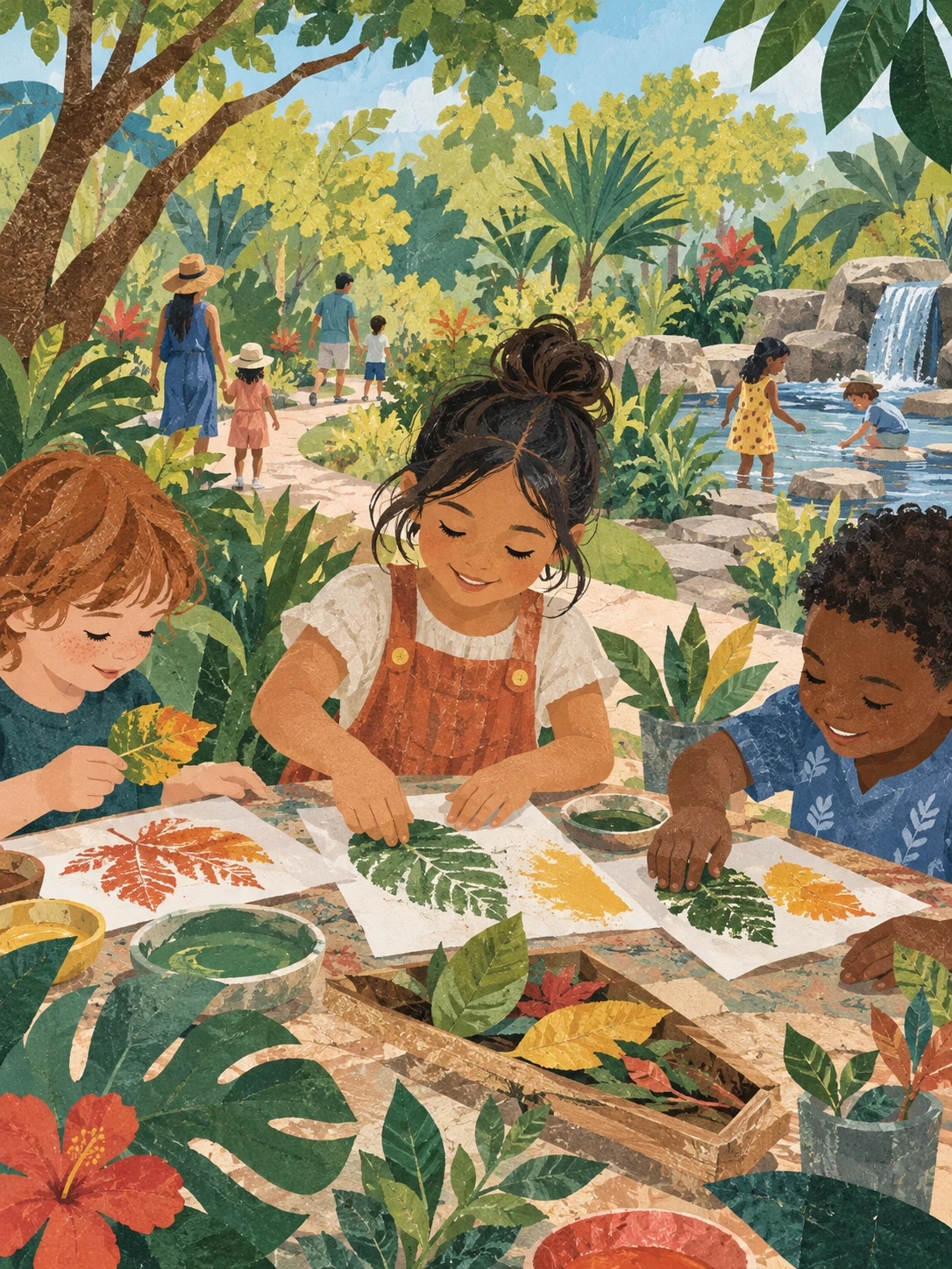 Ilustración editorial de Fall Garden Day: arte y bienestar