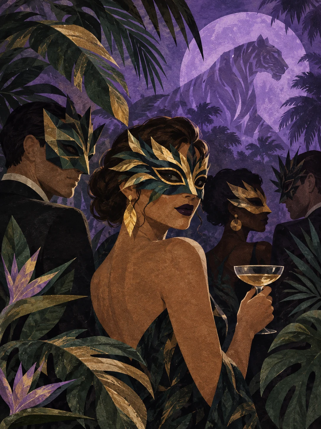 Ilustración editorial de Monster Masquerade en Zoo Miami